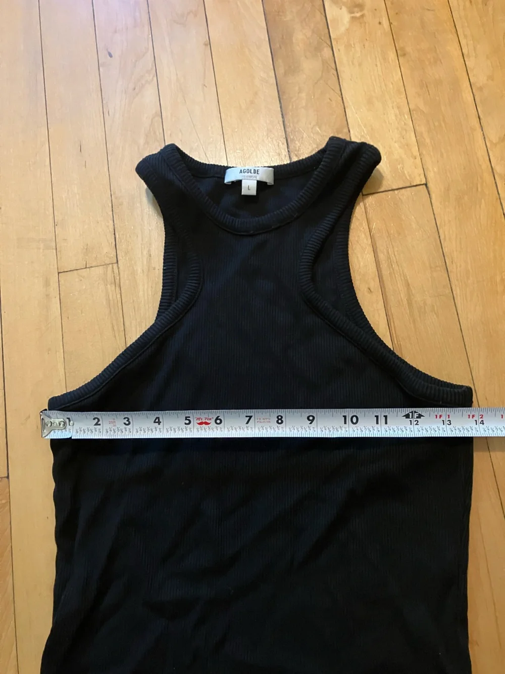 Agolde Black Ribbed Cutout Tank Top - Picture 9 of 9